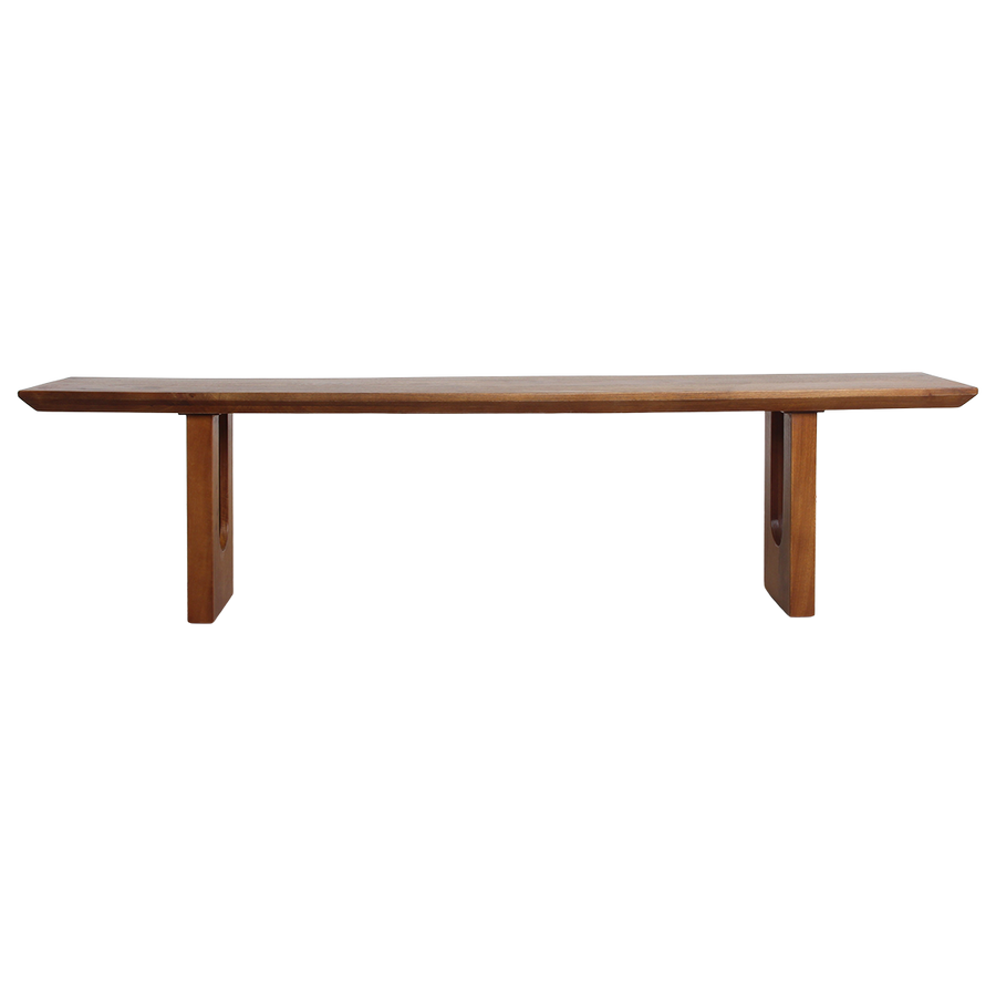 Bullnose chamfered mangohouten eetkamerbank - 220 cm
