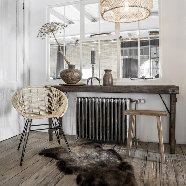 Java carpenter bijzettafel/bankje - gerecycled teakhout - 40x17x50 cm