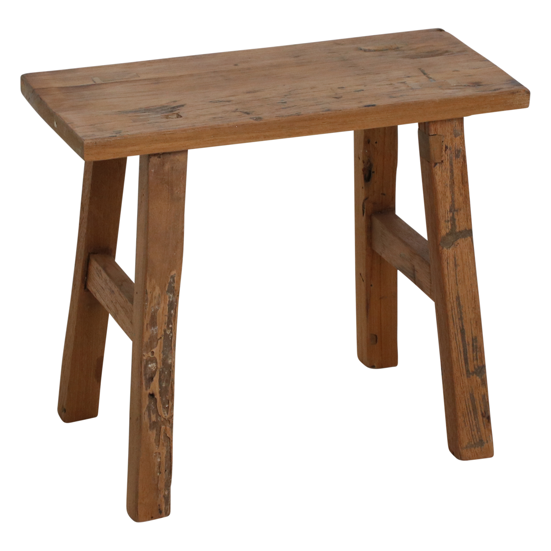 Java carpenter bijzettafel/bankje - gerecycled teakhout - 35x16x30 cm