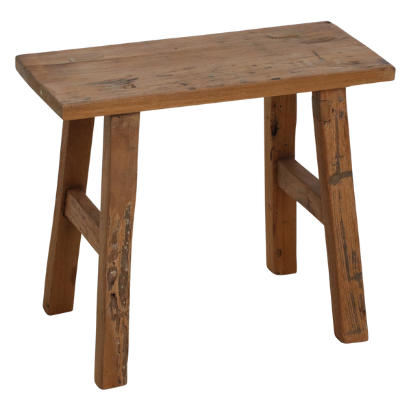 Java carpenter bijzettafel/bankje - gerecycled teakhout - 35x16x30 cm