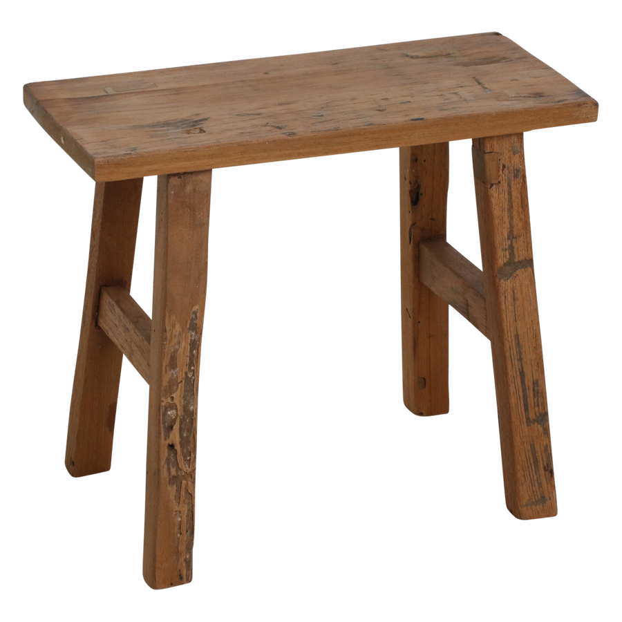 Java carpenter bijzettafel/bankje - gerecycled teakhout - 35x16x30 cm