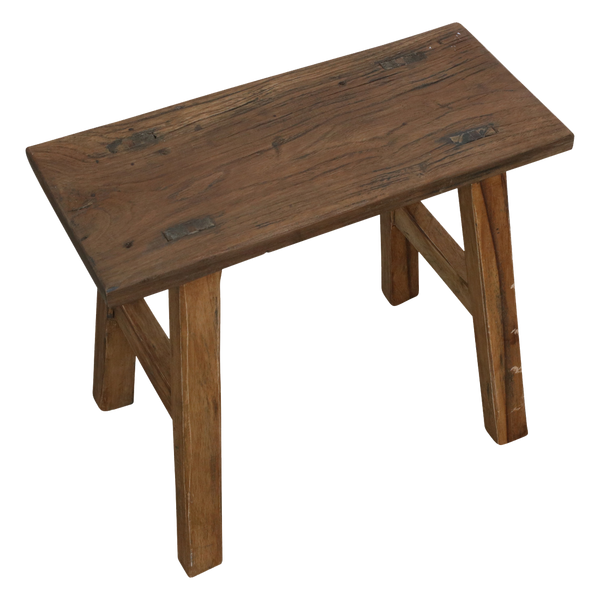 Java carpenter bijzettafel/bankje - gerecycled teakhout - 35x16x30 cm