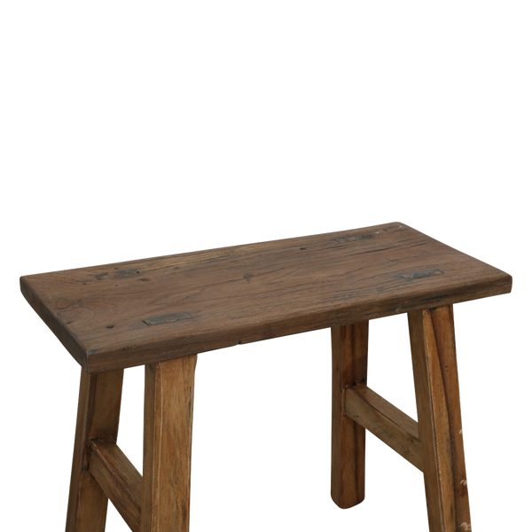 Java carpenter bijzettafel/bankje - gerecycled teakhout - 35x16x30 cm