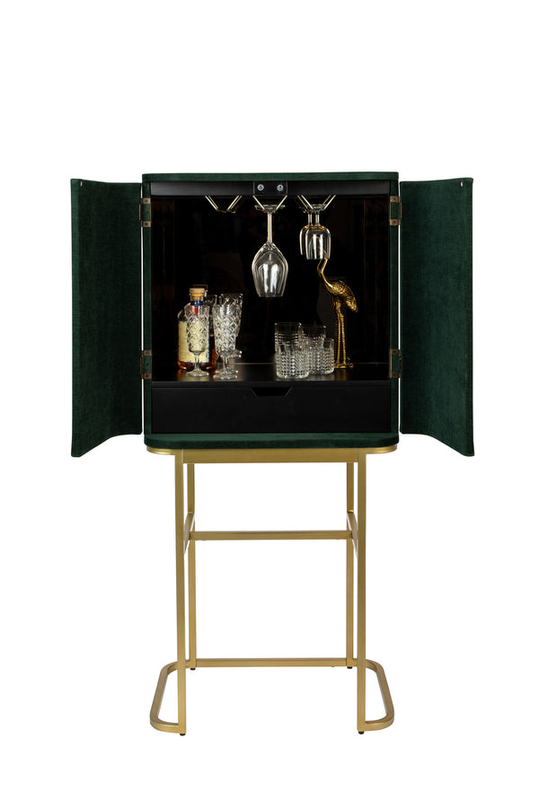 Ava morgana kast/ drankkast/ wijnkast fluweel groen