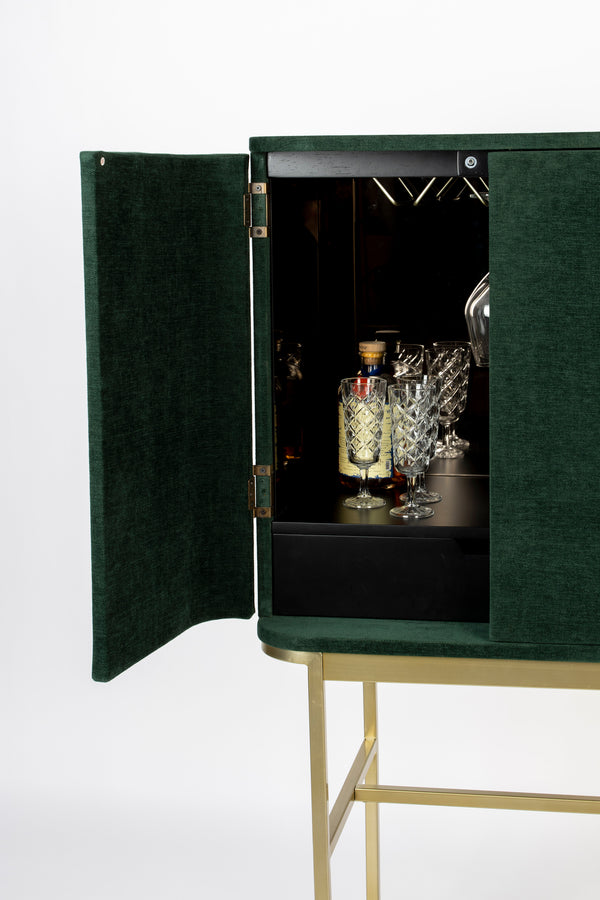 Ava morgana kast/ drankkast/ wijnkast fluweel groen