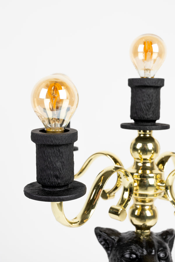 Proudly crowned panther vloerlamp zwart