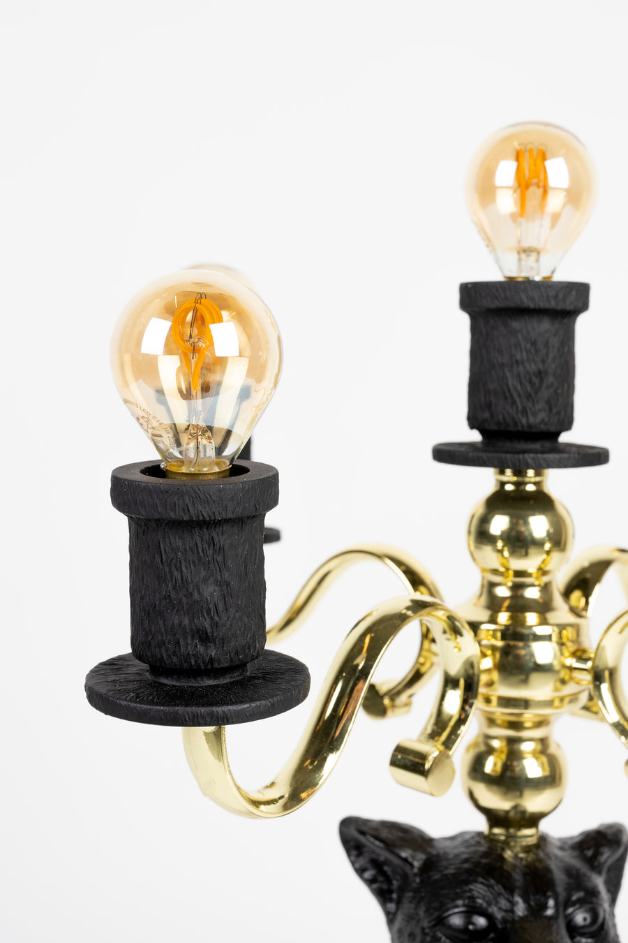 Proudly crowned panther vloerlamp zwart