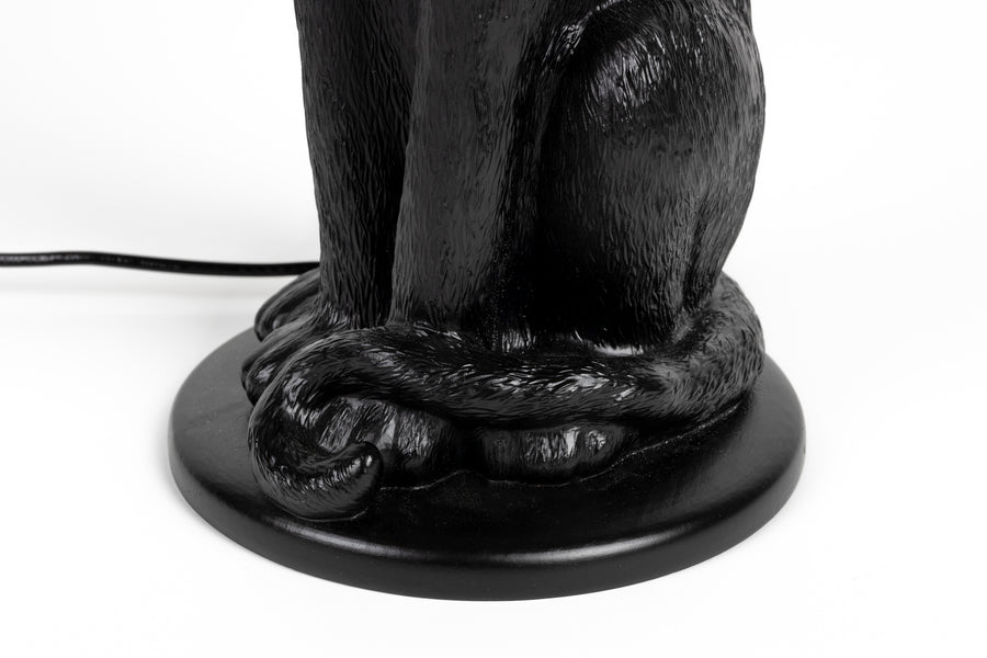Proudly crowned panther vloerlamp zwart