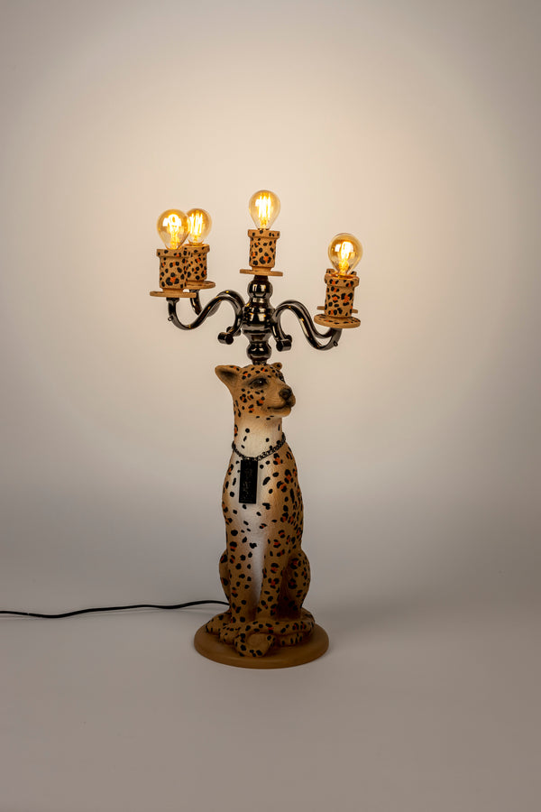 Proudly crowned panther vloerlamp spotted