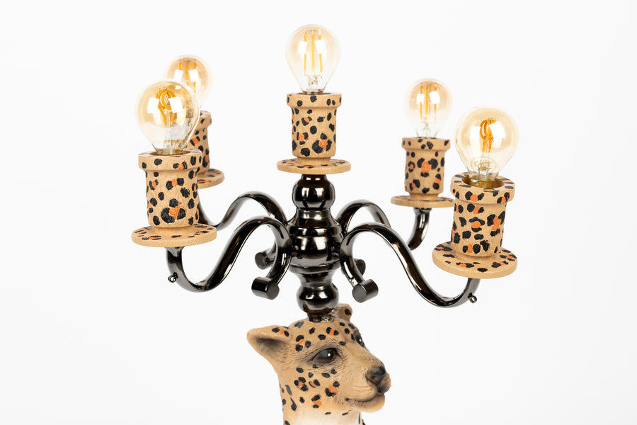 Proudly crowned panther vloerlamp spotted