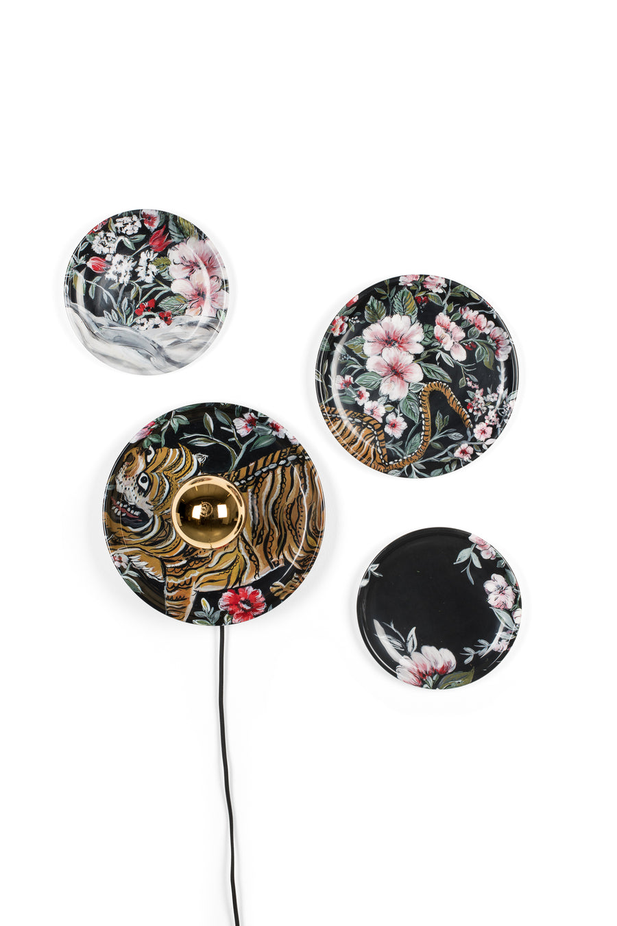No food here wandlamp tijger - set van 4