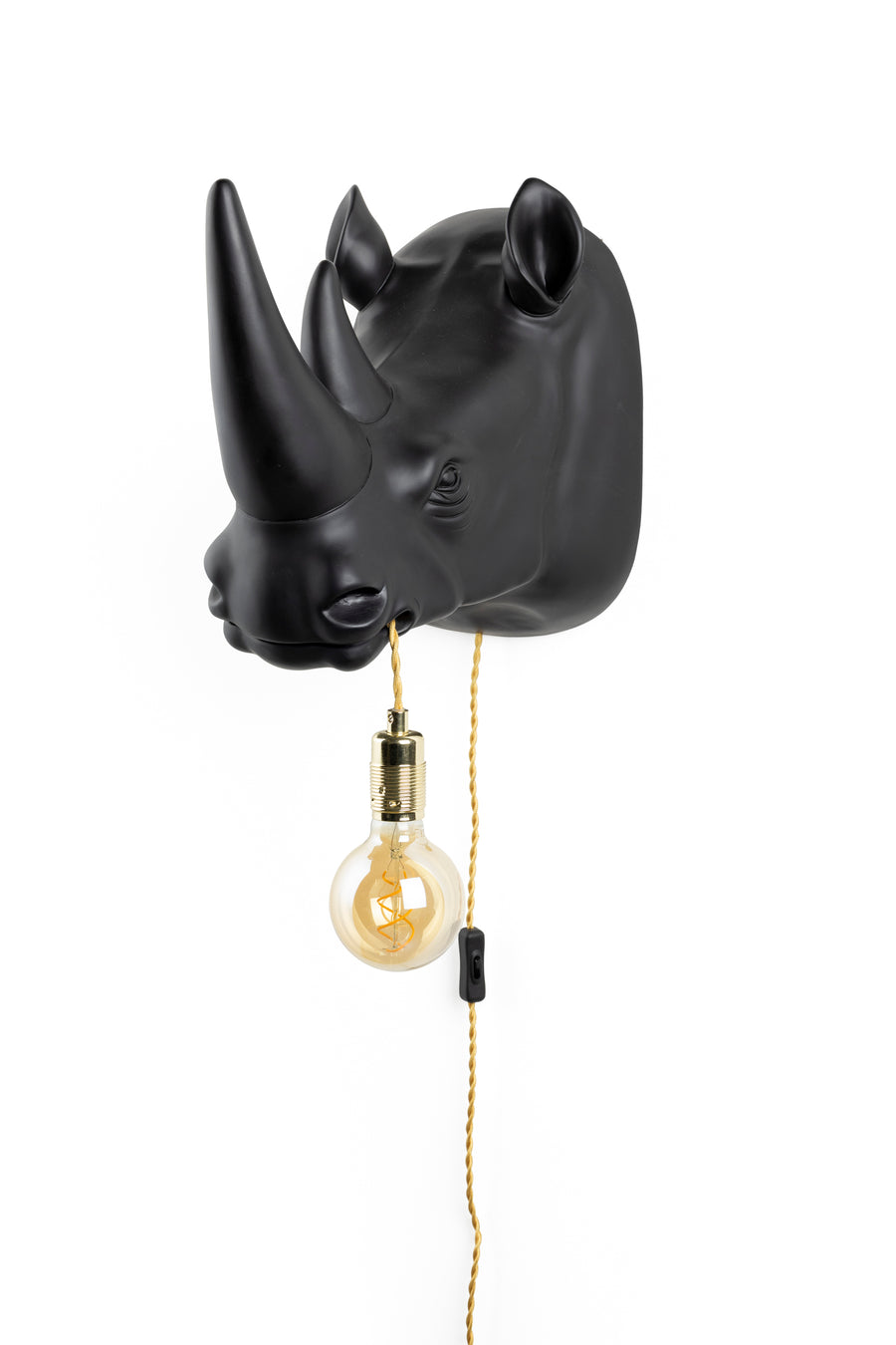 Wandlamp Mind Your Own Rhino Zwart