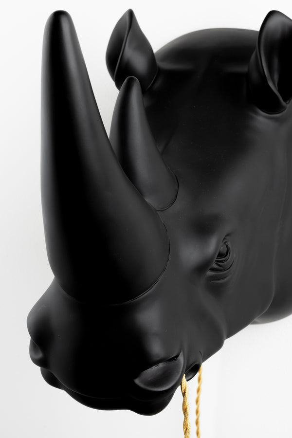 Wandlamp Mind Your Own Rhino Zwart