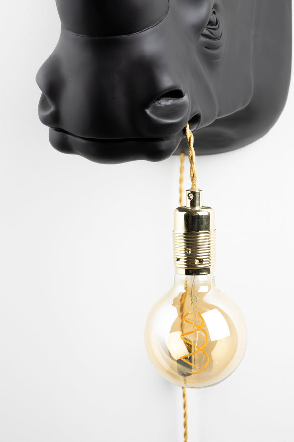Wandlamp Mind Your Own Rhino Zwart