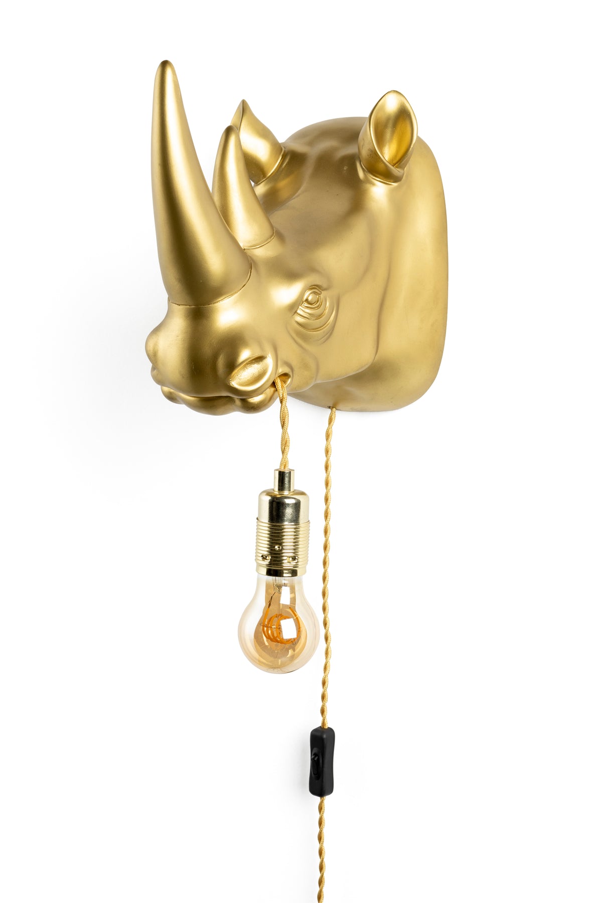 Wandlamp Mind Your Own Rhino Goud