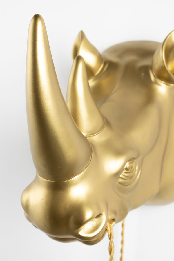 Wandlamp Mind Your Own Rhino Goud