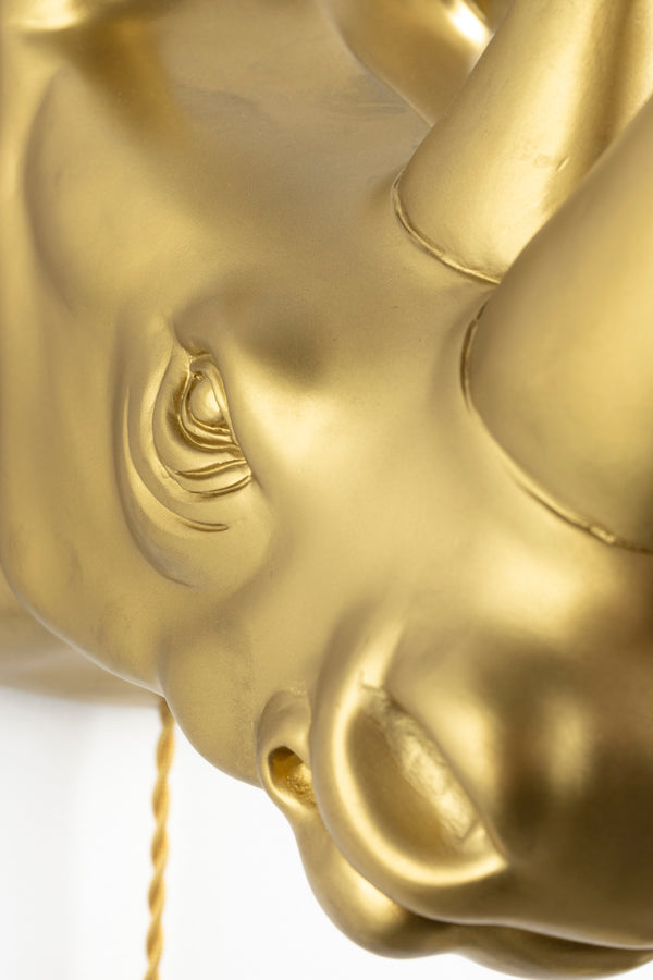 Wandlamp Mind Your Own Rhino Goud