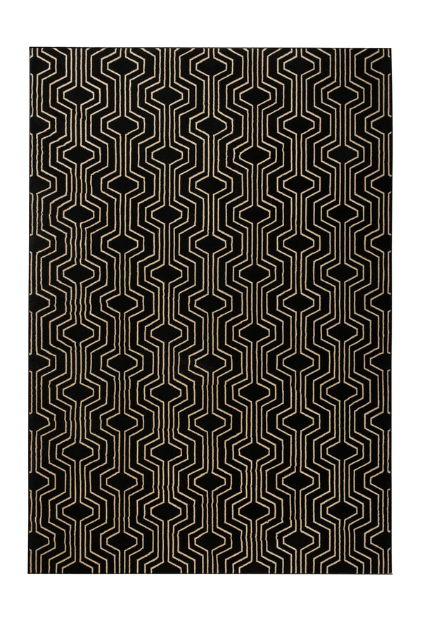 Vloerkleed Swinging Lines 160x230 Zwart