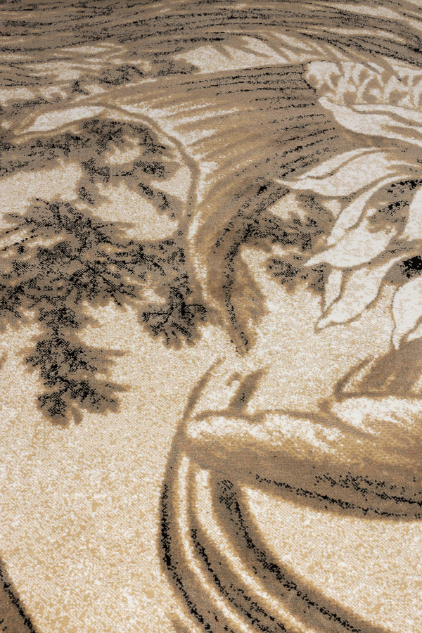 The legend of koi vloerkleed 160x230 beige/zwart grijs