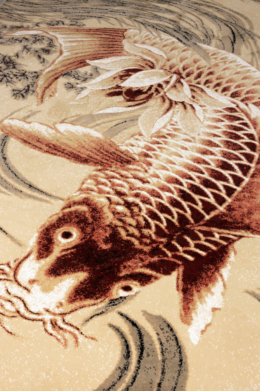 Vloerkleed The Legend of Koi 160x230 Beige/Oranje Rood