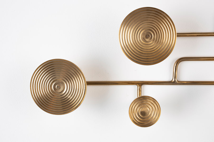 Wandkapstokrek hypnotising messing (set van 4)