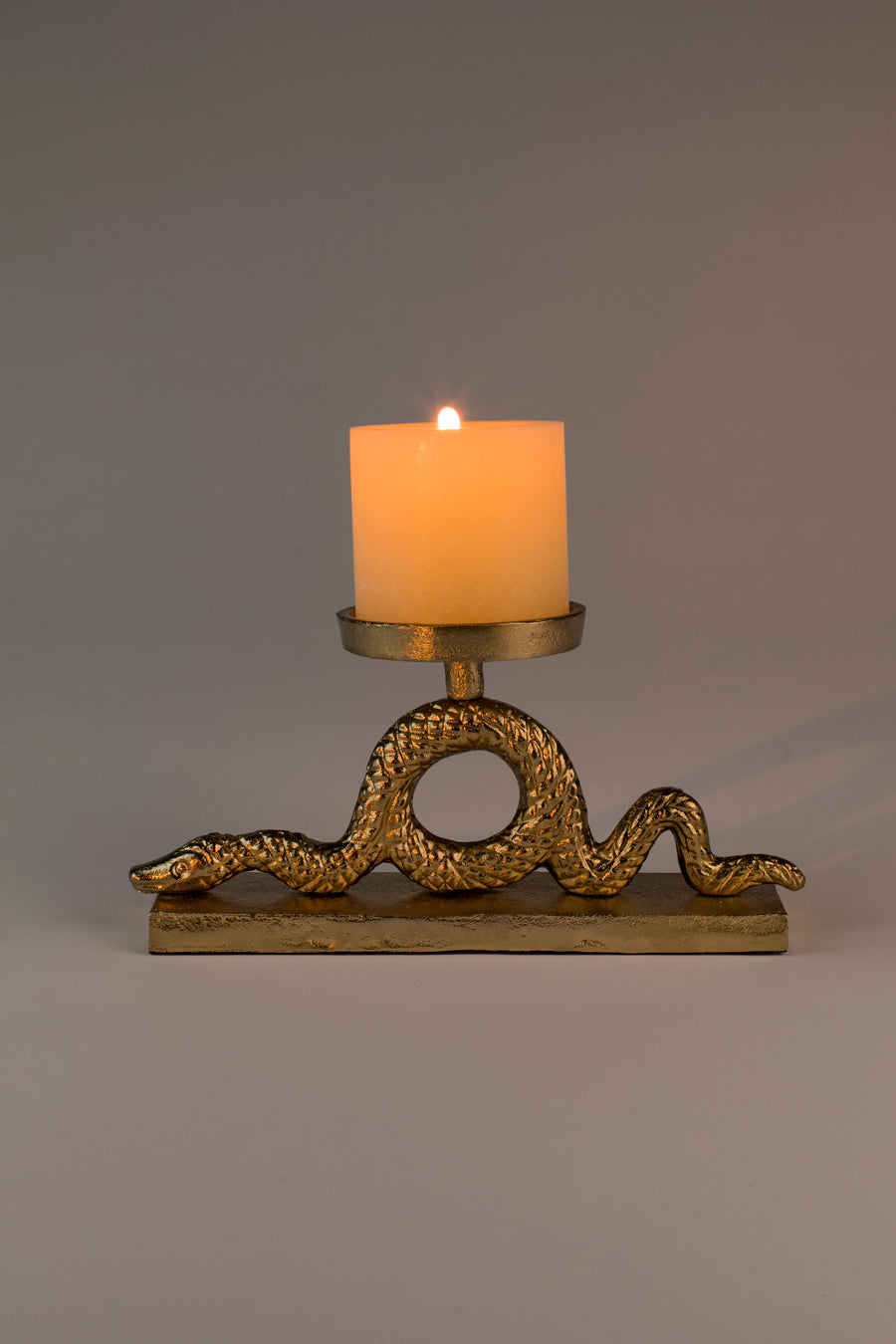 Kaarsenhouder Keep The Snakes Away Block Goud
