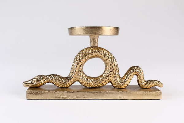Kaarsenhouder Keep The Snakes Away Block Goud