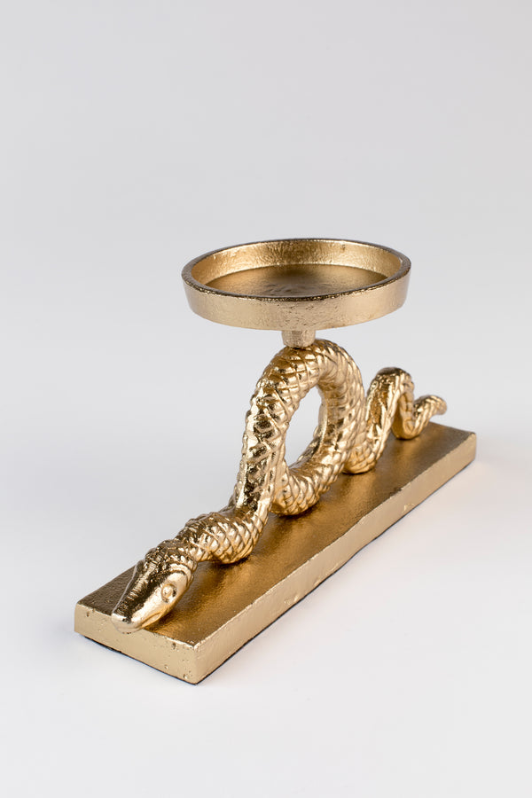 Kaarsenhouder Keep The Snakes Away Block Goud