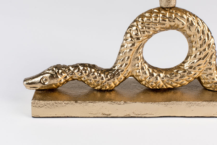 Kaarsenhouder Keep The Snakes Away Block Goud