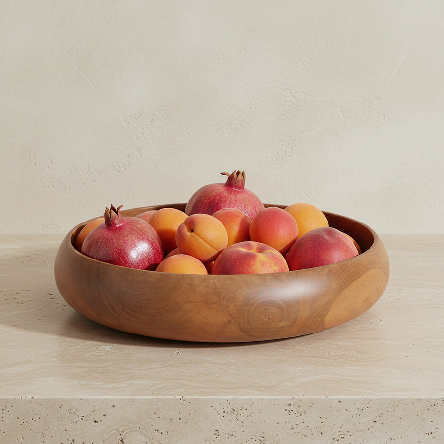 Teakhouten schaal groot - ø 37 cm