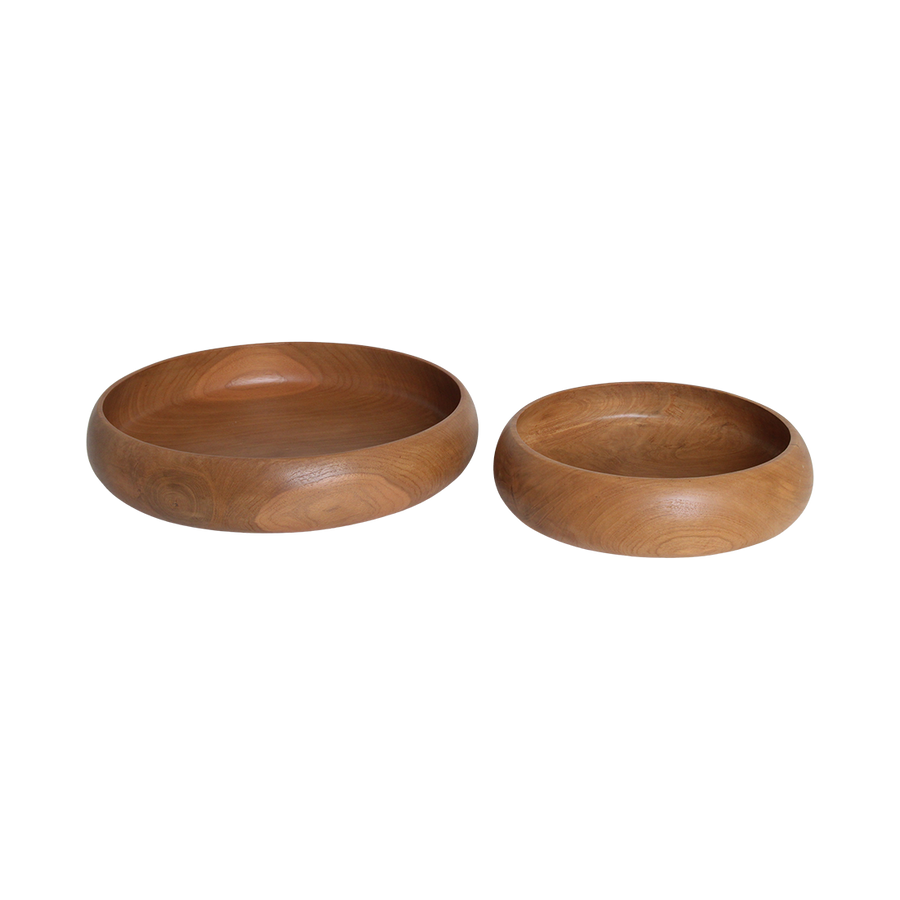 Teakhouten schaal groot - ø 37 cm