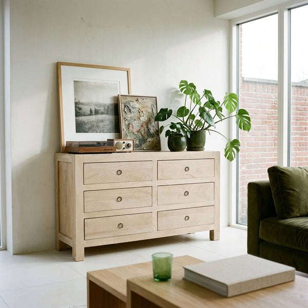 Beachwood ladekast mangohout - 140x42x85 cm