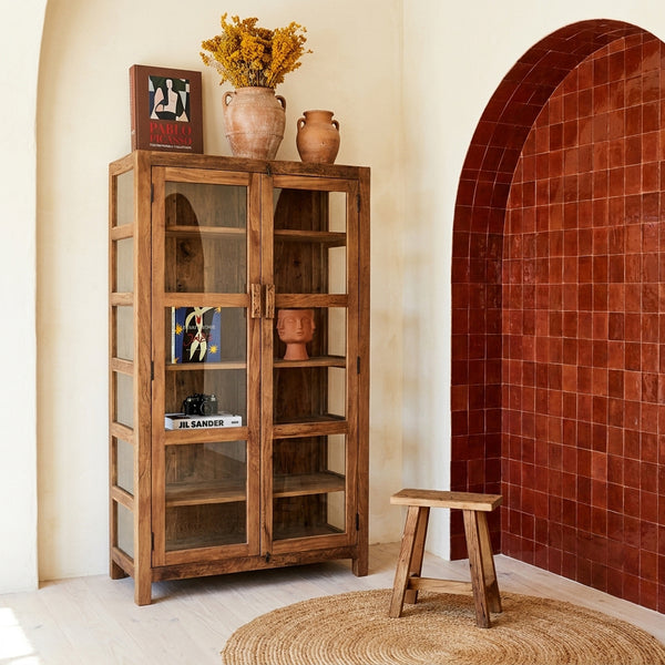 Farmwood houten vitrinekast - 114x50x190 cm
