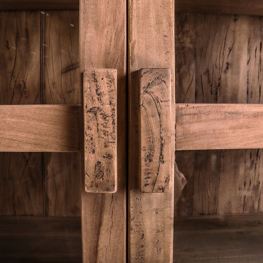Farmwood houten vitrinekast - 114x50x190 cm