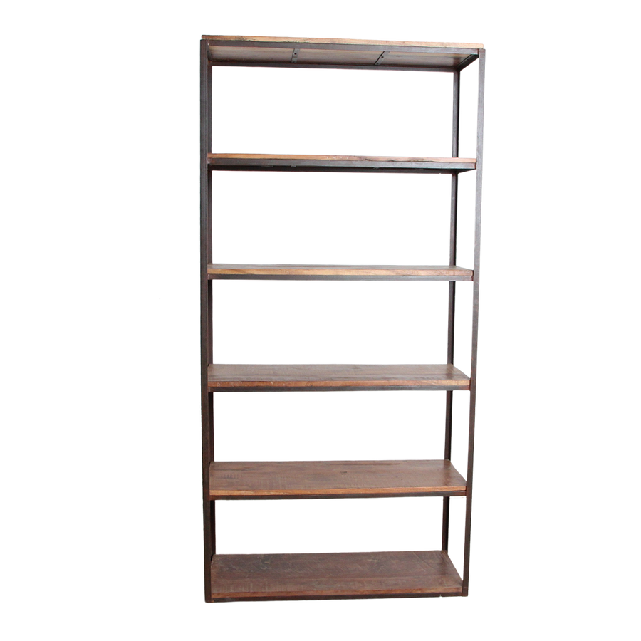 Factory hoge ijzeren rek met FSC houten planken