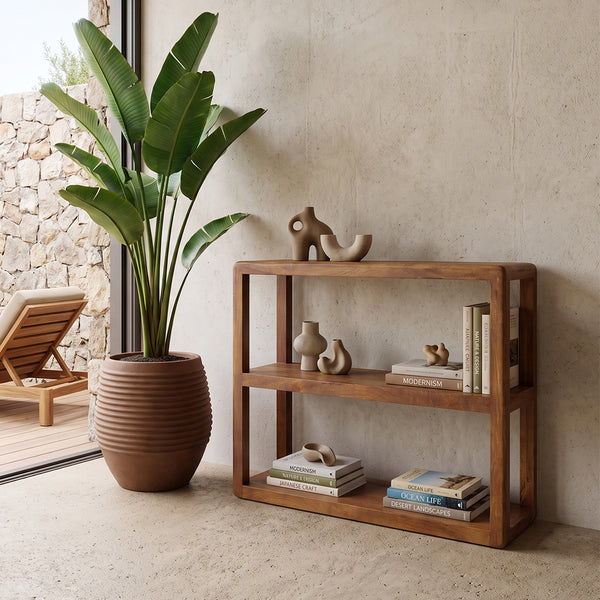 Bullnose mangohouten rek 100x38x100 cm