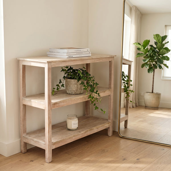 Limewash schoenenrek - 90x35x76 cm