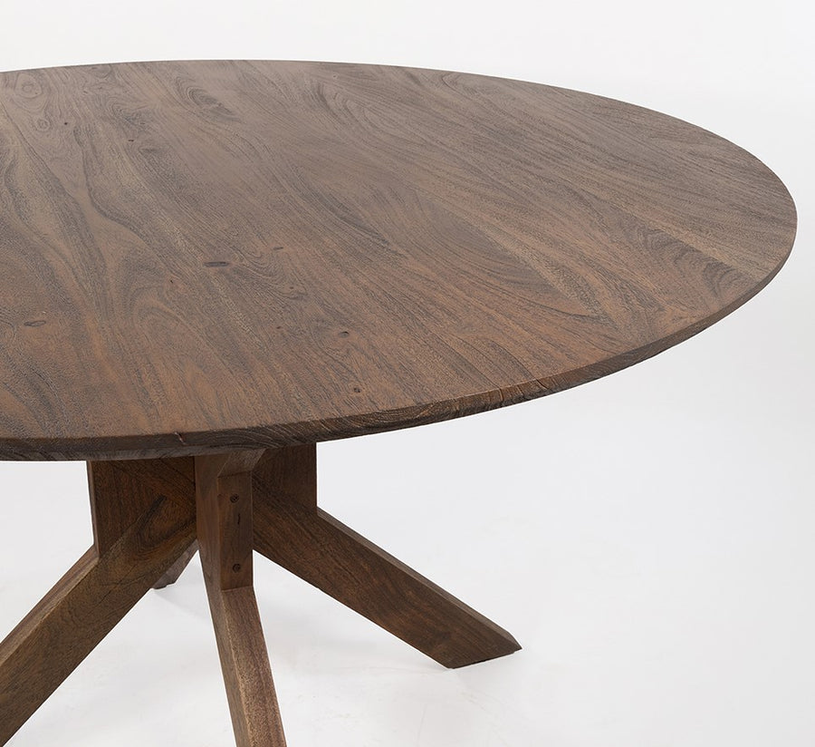 Eetkamertafel ø150, acacia marron brown