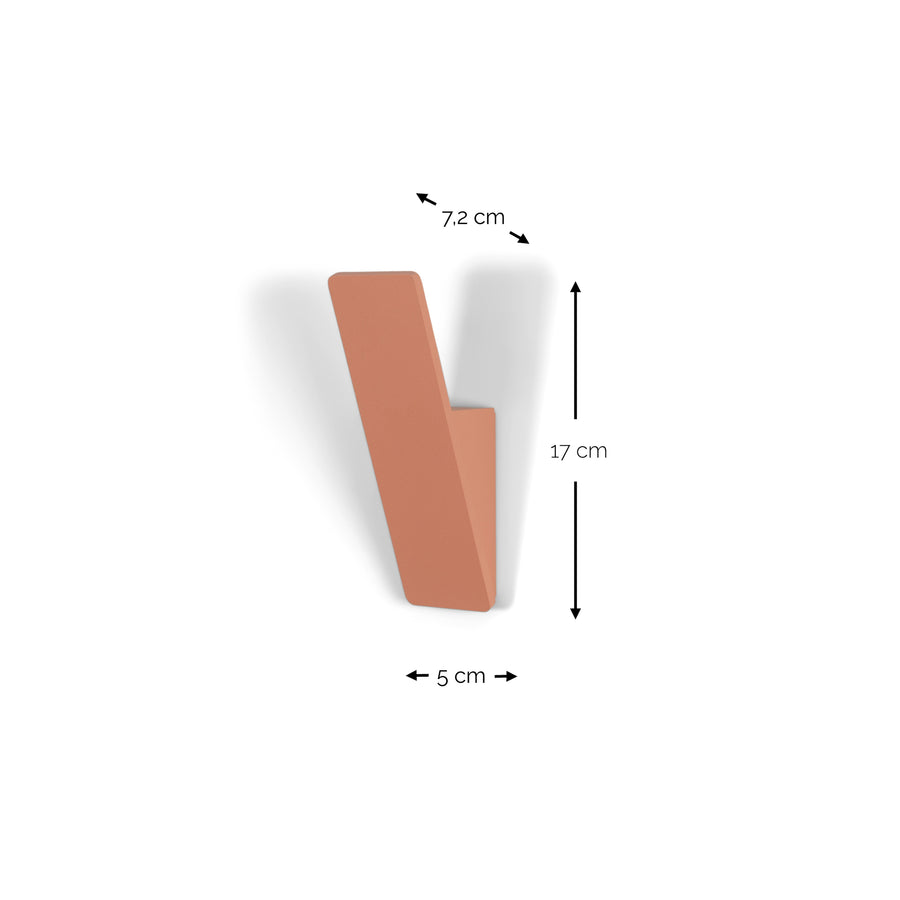 Wandhaak Angle 1 clay terra