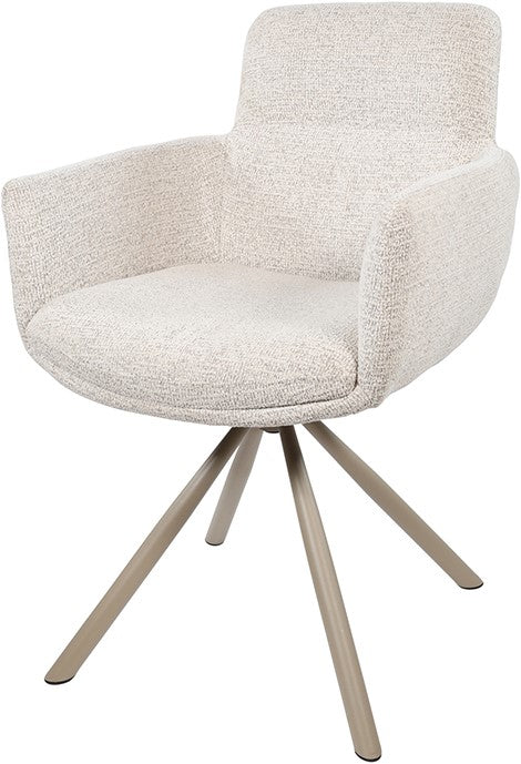 Harry armstoel - taupe draaipoot 360 - Present - Champagne 120 (set of 2)