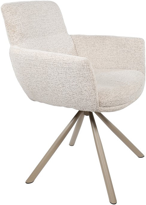 Harry armstoel - taupe draaipoot 360 - Present - Champagne 120 (set of 2)