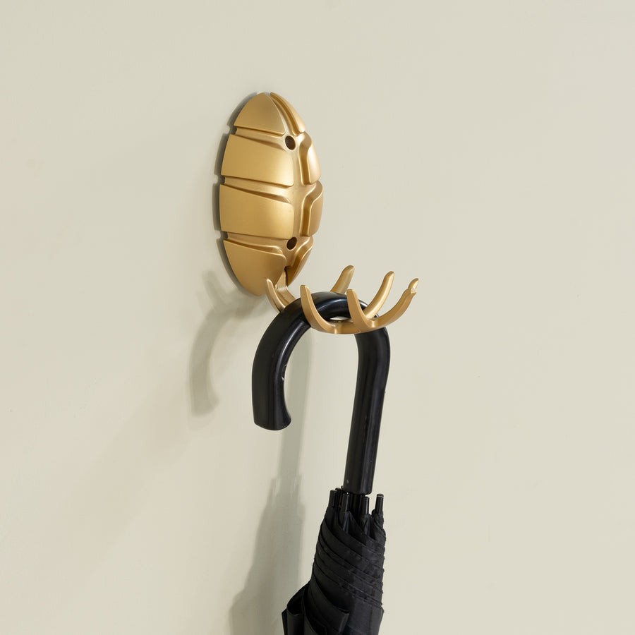 Wandhaak Bug goud