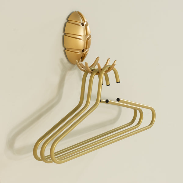 Wandhaak Bug goud