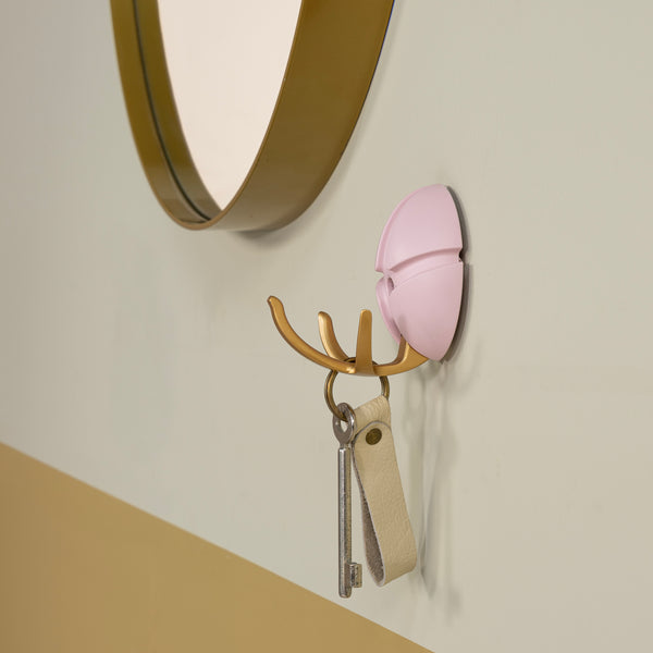 Wandhaak Tick roze