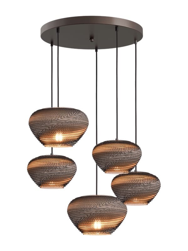HL Cartone 5-light cacao base cacao 50cm