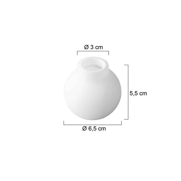 I07689S Glasbol Wit Mat 6*5,6cm