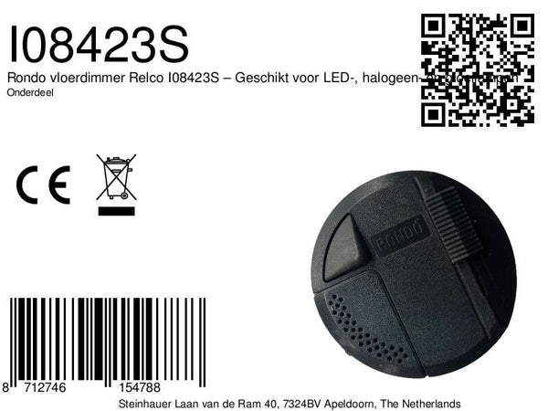 I08423S Vloerdimmer Voor 2-l. Zwart