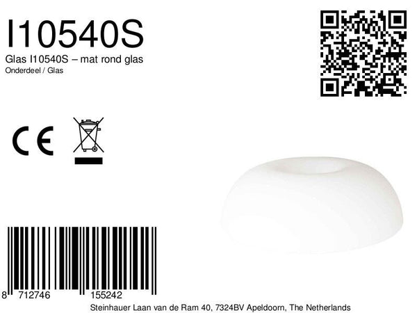 I10540S 5557 Glas Rond Wit 32*10 Cm