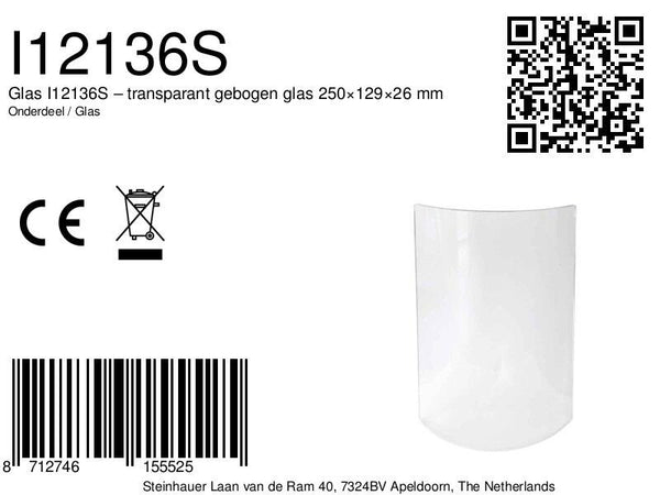 I12136S 5970 Glas Clear 250*129*26mm