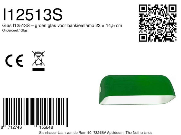 Glas voor de 6185BR Groen 23*14,5cm
